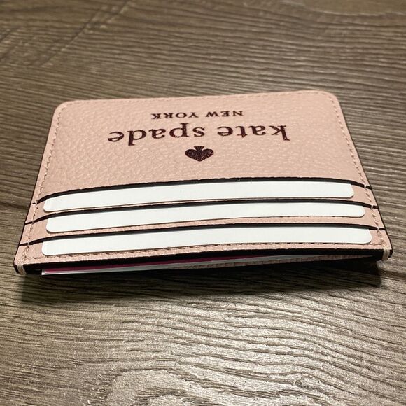 Kate Spade Embossed Leather Rose Smoke Card Holder - Picture 4 of 10